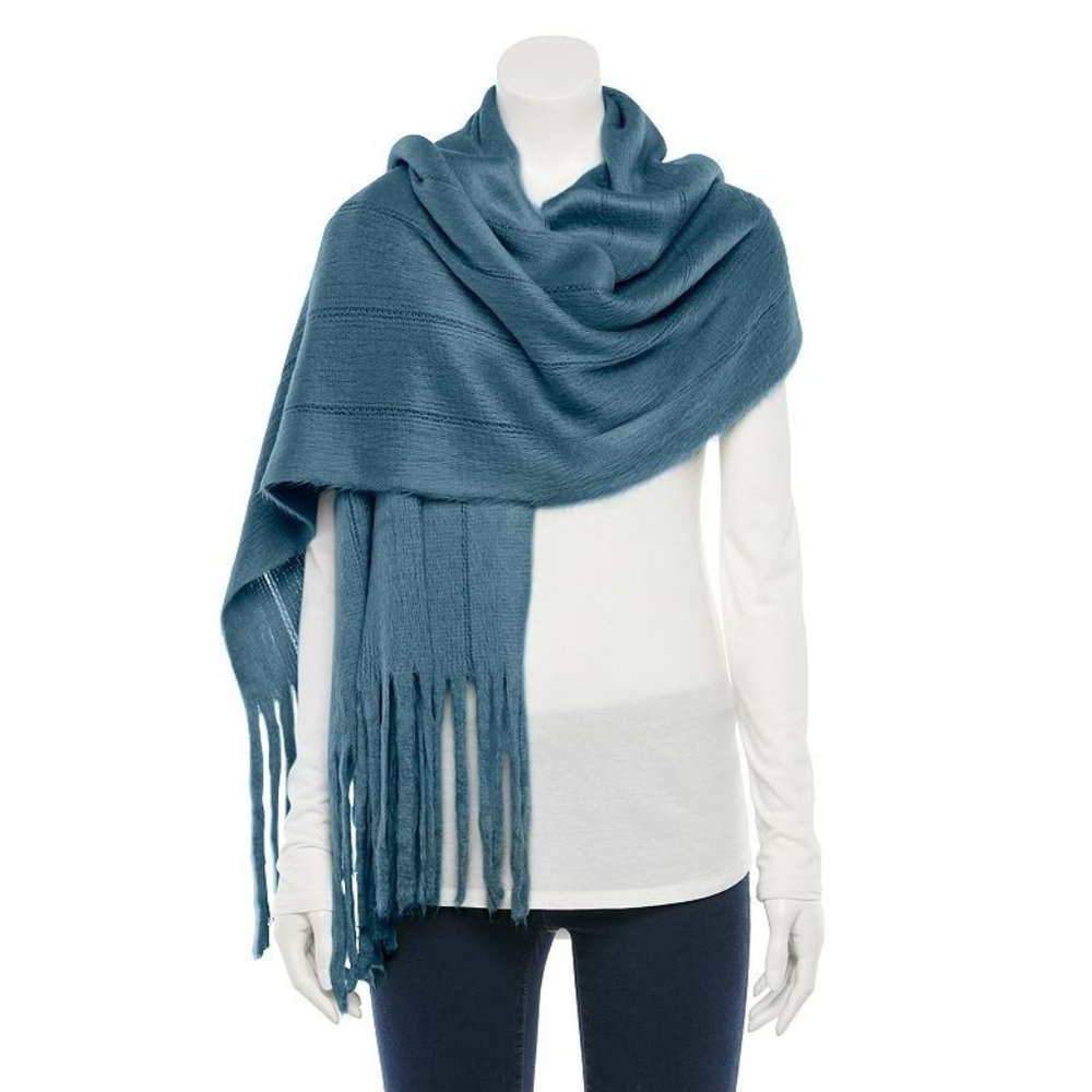 COPY - Brushed Fringe Solid Muffler Scarf